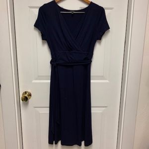 Talbots Navy Wrap Front Dress - Size S